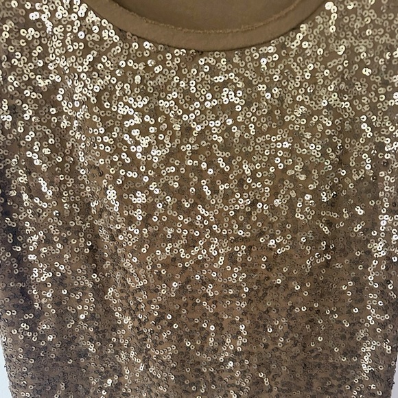 EUC J.Crew Cotton-back sequin tank, Dark Olive Green, Size Med - Picture 4 of 7